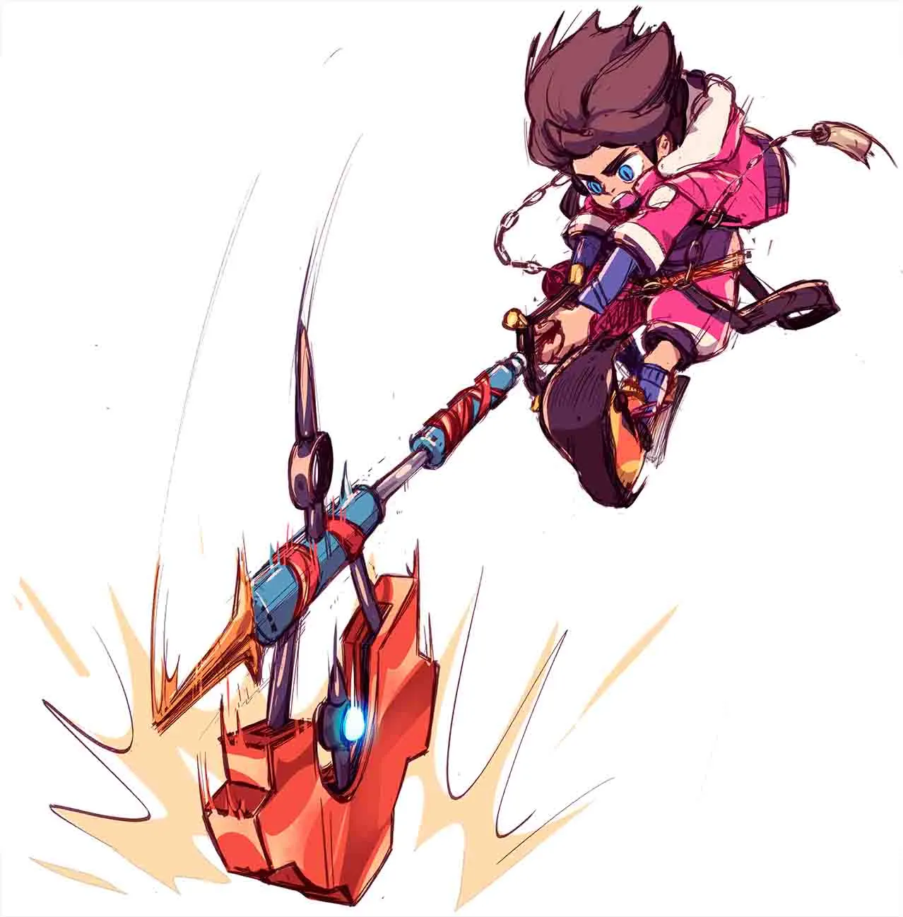 Zirian wielding the sword axe form